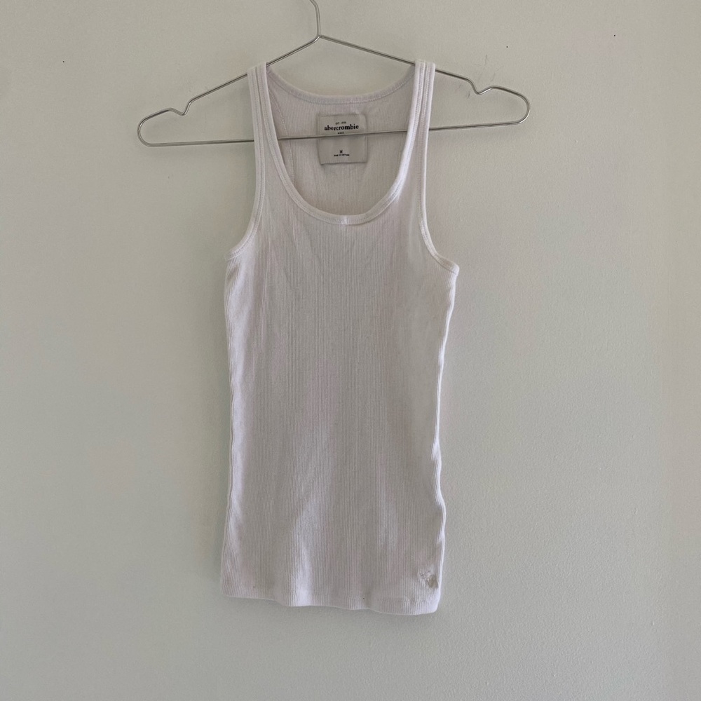 White Racer Back Tank